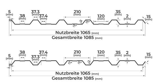Trapezblech T35 0,6 mm - Dach/Wand
